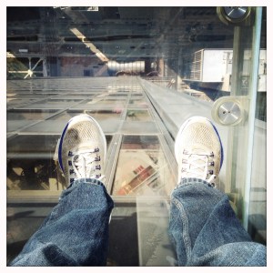 Skydeck, with my toes on the air it's such a lovely view